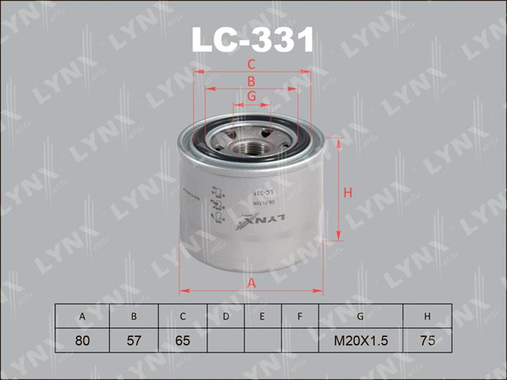 LYNXauto LC-331 Oil Filter LC331: Buy near me in Poland at 2407.PL - Good price!