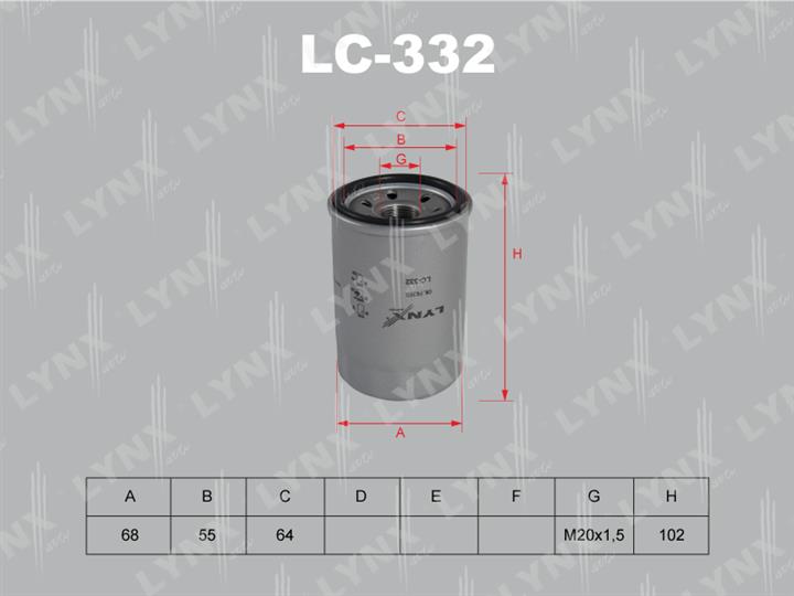 LYNXauto LC-332 Oil Filter LC332: Buy near me in Poland at 2407.PL - Good price!