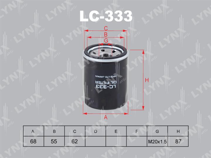 LYNXauto LC-333 Oil Filter LC333: Buy near me in Poland at 2407.PL - Good price!