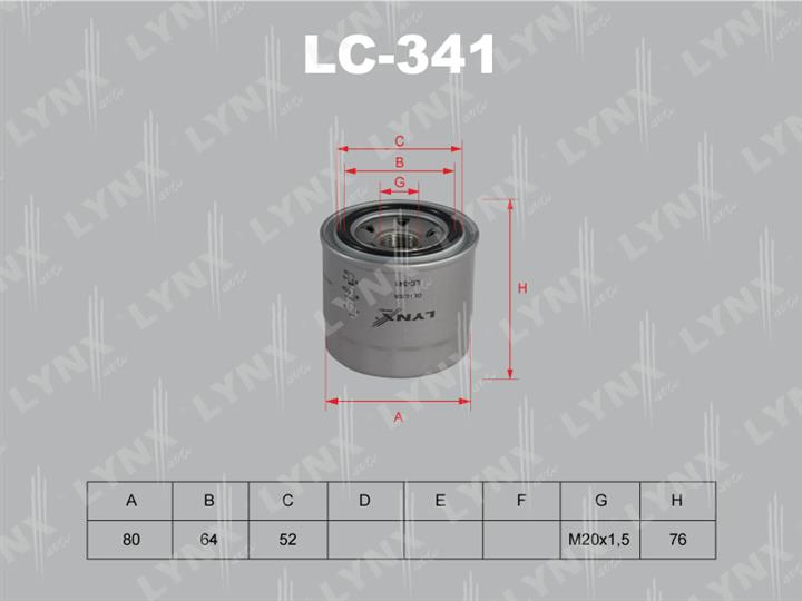 LYNXauto LC-341 Oil Filter LC341: Buy near me in Poland at 2407.PL - Good price!