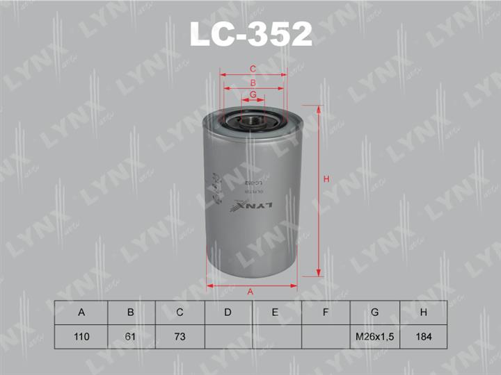 LYNXauto LC-352 Oil Filter LC352: Buy near me in Poland at 2407.PL - Good price!