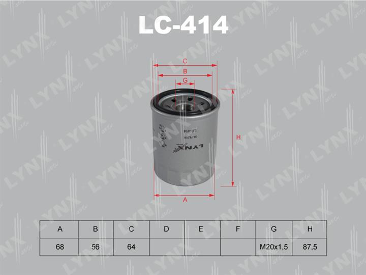 LYNXauto LC-414 Масляный фильтр LC414: Отличная цена - Купить в Польше на 2407.PL!