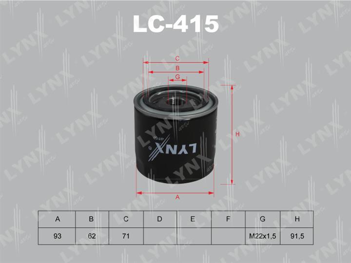 LYNXauto LC-415 Масляный фильтр LC415: Отличная цена - Купить в Польше на 2407.PL!