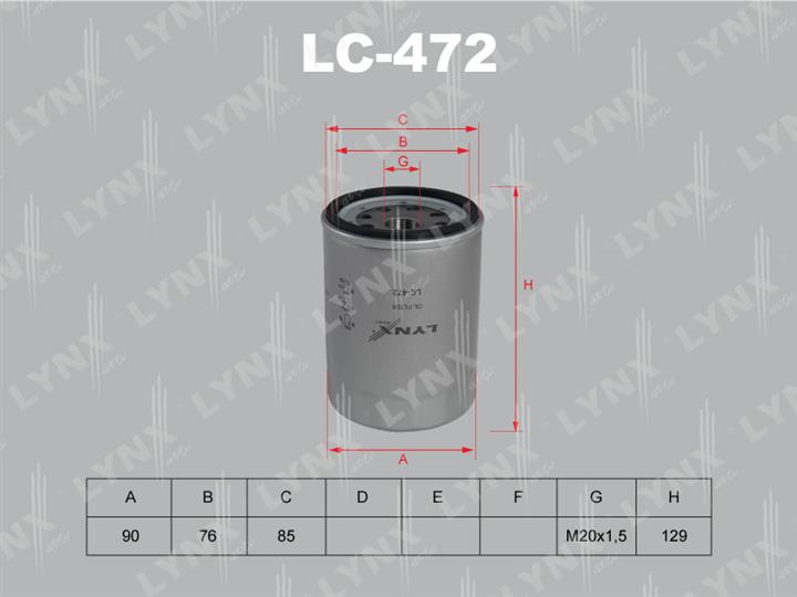 LYNXauto LC-472 Oil Filter LC472: Buy near me in Poland at 2407.PL - Good price!