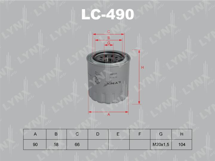 LYNXauto LC-490 Oil Filter LC490: Buy near me in Poland at 2407.PL - Good price!