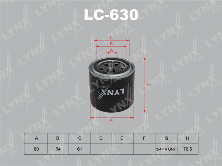 LYNXauto LC-630 Oil Filter LC630: Buy near me in Poland at 2407.PL - Good price!