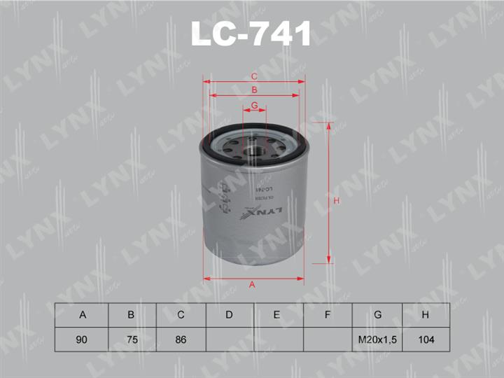 LYNXauto LC-741 Oil Filter LC741: Buy near me in Poland at 2407.PL - Good price!