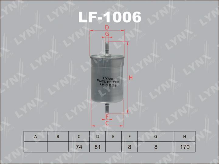 LYNXauto LF-1006 Топливный фильтр LF1006: Отличная цена - Купить в Польше на 2407.PL!
