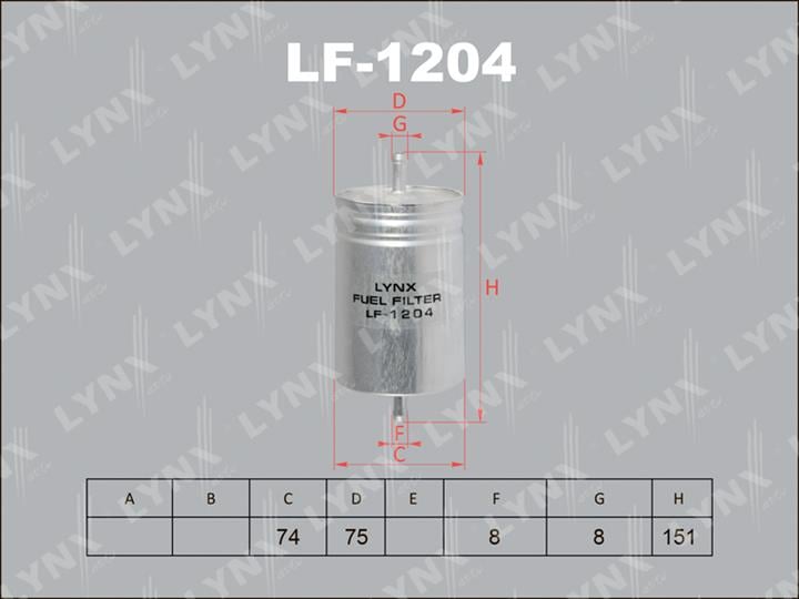 LYNXauto LF-1204 Фільтр палива LF1204: Приваблива ціна - Купити у Польщі на 2407.PL!