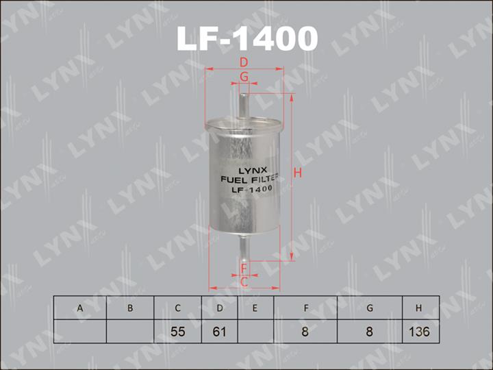 LYNXauto LF-1400 Фільтр палива LF1400: Приваблива ціна - Купити у Польщі на 2407.PL!