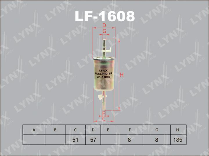 LYNXauto LF-1608 Fuel filter LF1608: Buy near me in Poland at 2407.PL - Good price!