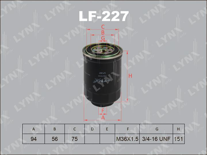 LYNXauto LF-227 Fuel filter LF227: Buy near me in Poland at 2407.PL - Good price!