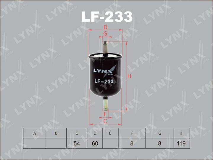 LYNXauto LF-233 Fuel filter LF233: Buy near me in Poland at 2407.PL - Good price!