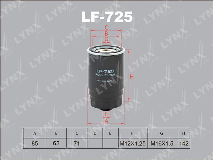 LYNXauto LF-725 Фільтр палива LF725: Приваблива ціна - Купити у Польщі на 2407.PL!