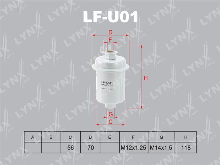 LYNXauto LF-U01 Fuel filter LFU01: Buy near me in Poland at 2407.PL - Good price!