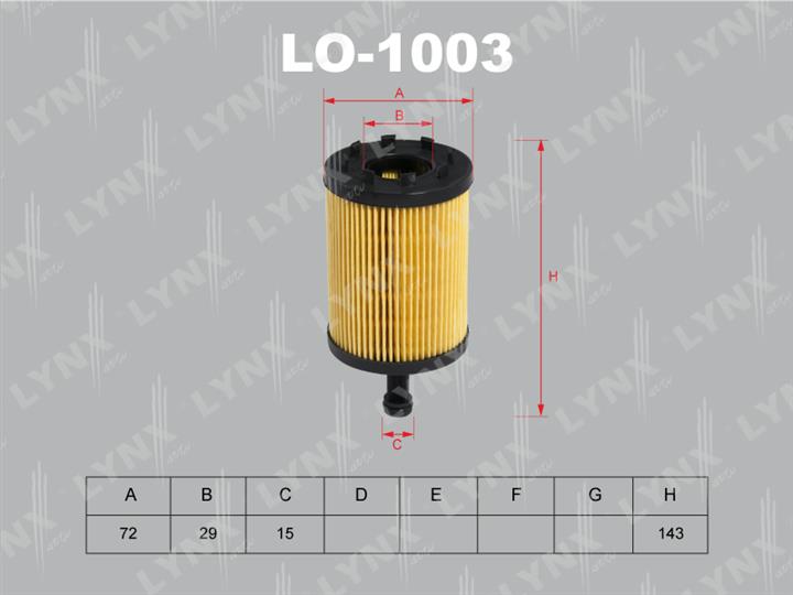 LYNXauto LO-1003 Oil Filter LO1003: Buy near me in Poland at 2407.PL - Good price!
