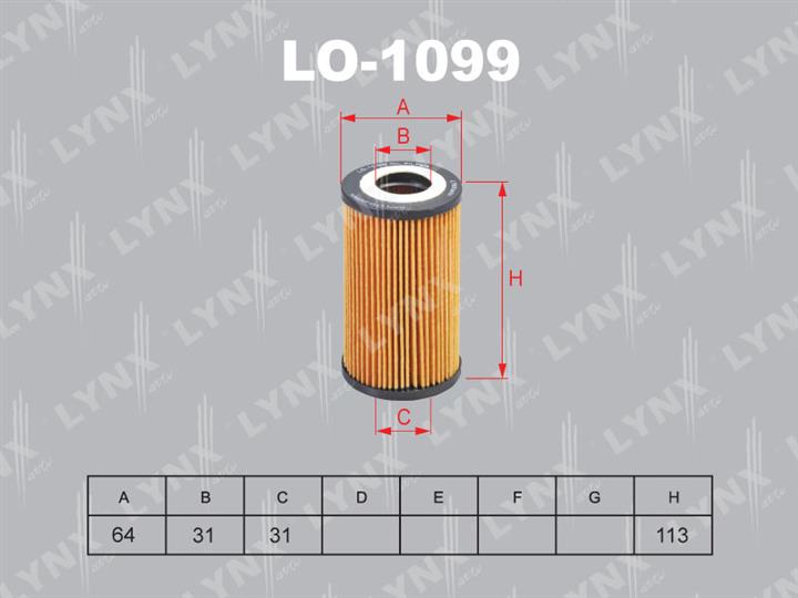 LYNXauto LO-1099 Oil Filter LO1099: Buy near me in Poland at 2407.PL - Good price!