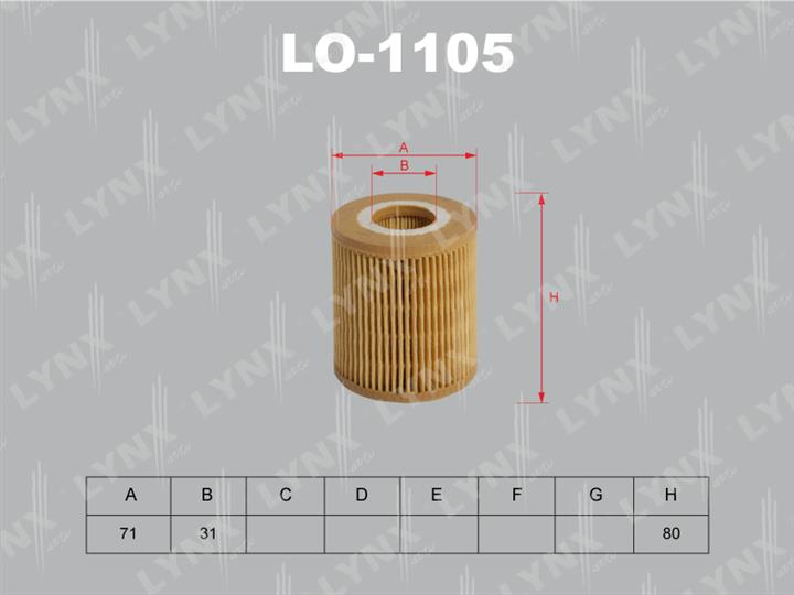 LYNXauto LO-1105 Oil Filter LO1105: Buy near me in Poland at 2407.PL - Good price!