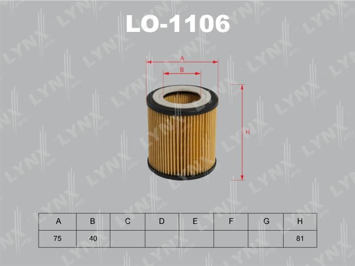 LYNXauto LO-1106 Oil Filter LO1106: Buy near me in Poland at 2407.PL - Good price!