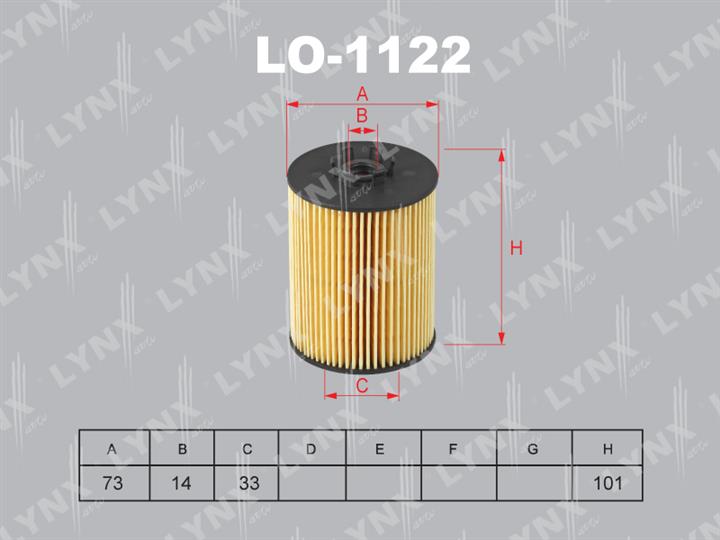 LYNXauto LO-1122 Oil Filter LO1122: Buy near me in Poland at 2407.PL - Good price!