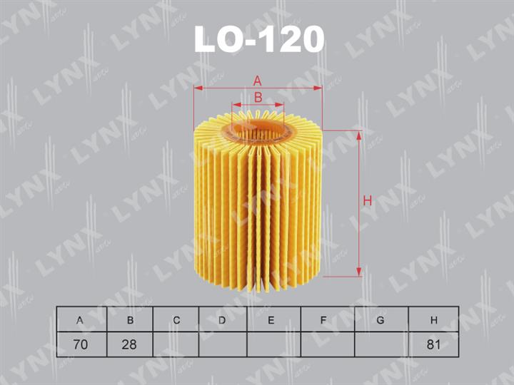 LYNXauto LO-120 Oil Filter LO120: Buy near me in Poland at 2407.PL - Good price!