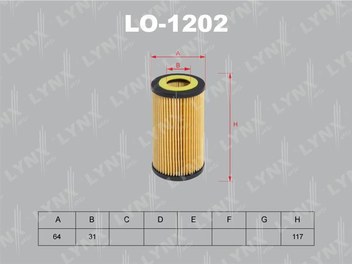 LYNXauto LO-1202 Oil Filter LO1202: Buy near me in Poland at 2407.PL - Good price!