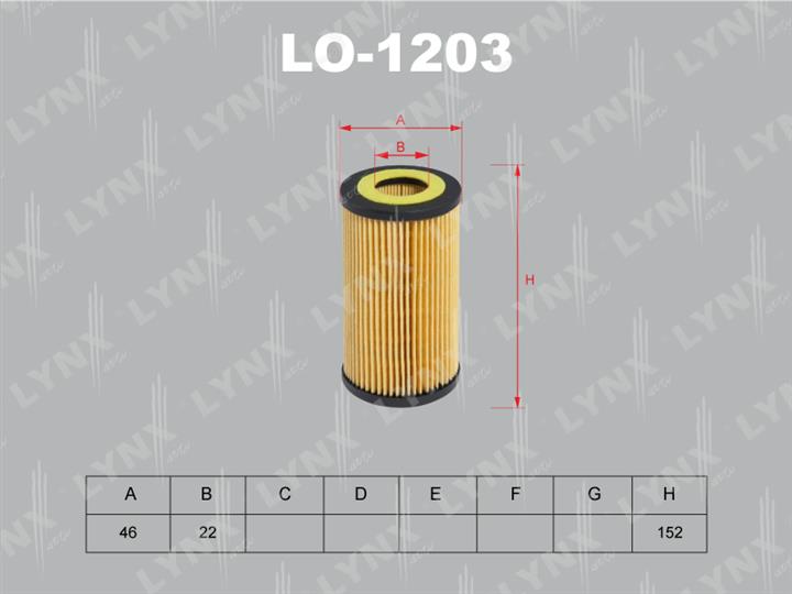 LYNXauto LO-1203 Фільтр масляний LO1203: Приваблива ціна - Купити у Польщі на 2407.PL!