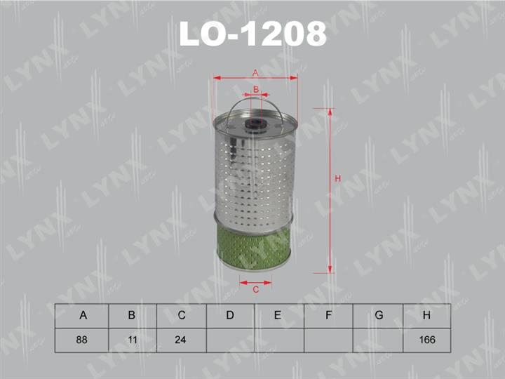 LYNXauto LO-1208 Oil Filter LO1208: Buy near me in Poland at 2407.PL - Good price!