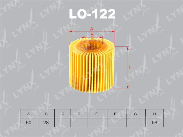 LYNXauto LO-122 Oil Filter LO122: Buy near me in Poland at 2407.PL - Good price!