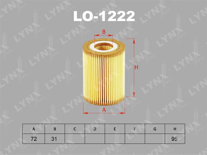 LYNXauto LO-1222 Oil Filter LO1222: Buy near me in Poland at 2407.PL - Good price!