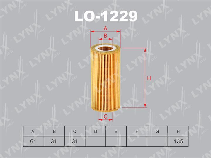 LYNXauto LO-1229 Oil Filter LO1229: Buy near me in Poland at 2407.PL - Good price!