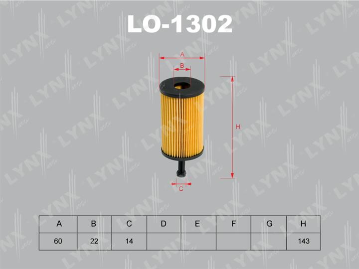 LYNXauto LO-1302 Oil Filter LO1302: Buy near me in Poland at 2407.PL - Good price!