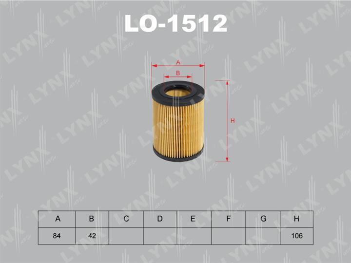 LYNXauto LO-1512 Oil Filter LO1512: Buy near me in Poland at 2407.PL - Good price!