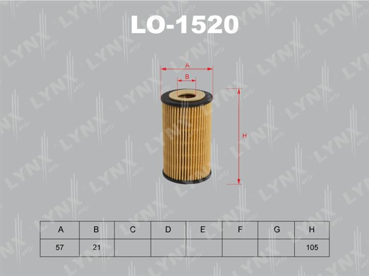 LYNXauto LO-1520 Oil Filter LO1520: Buy near me at 2407.PL in Poland at an Affordable price!