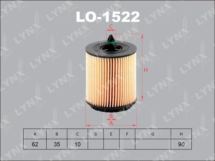 LYNXauto LO-1522 Oil Filter LO1522: Buy near me in Poland at 2407.PL - Good price!