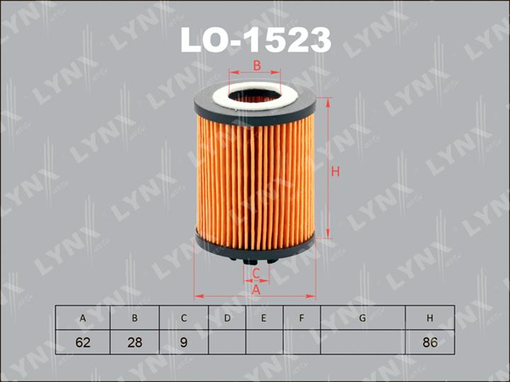 LYNXauto LO-1523 Фільтр масляний LO1523: Приваблива ціна - Купити у Польщі на 2407.PL!