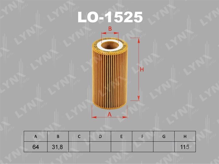 LYNXauto LO-1525 Масляный фильтр LO1525: Купить в Польше - Отличная цена на 2407.PL!