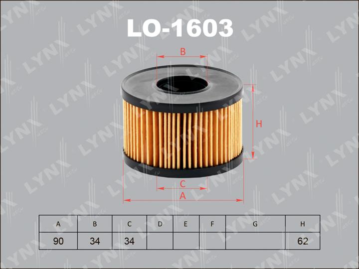 LYNXauto LO-1603 Oil Filter LO1603: Buy near me in Poland at 2407.PL - Good price!