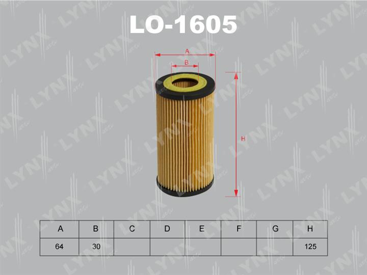 LYNXauto LO-1605 Фільтр масляний LO1605: Приваблива ціна - Купити у Польщі на 2407.PL!