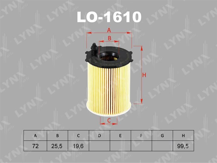 LYNXauto LO-1610 Oil Filter LO1610: Buy near me in Poland at 2407.PL - Good price!