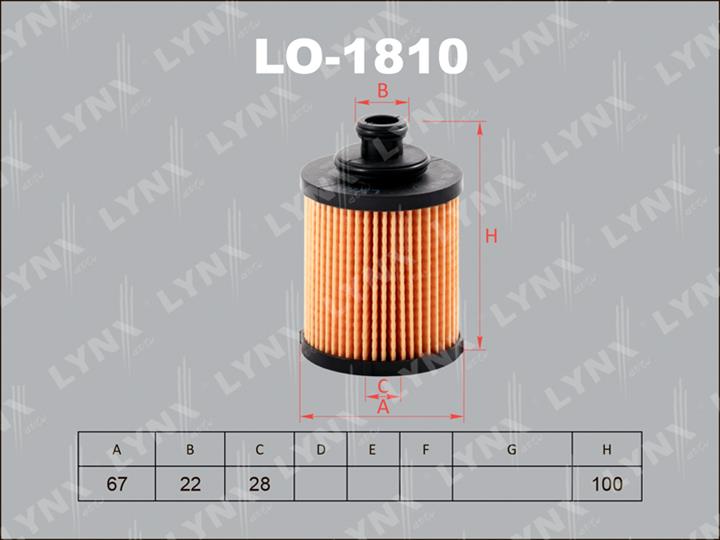 LYNXauto LO-1810 Oil Filter LO1810: Buy near me in Poland at 2407.PL - Good price!