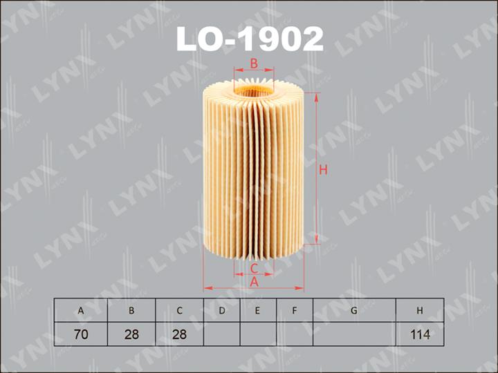 LYNXauto LO-1902 Oil Filter LO1902: Buy near me in Poland at 2407.PL - Good price!
