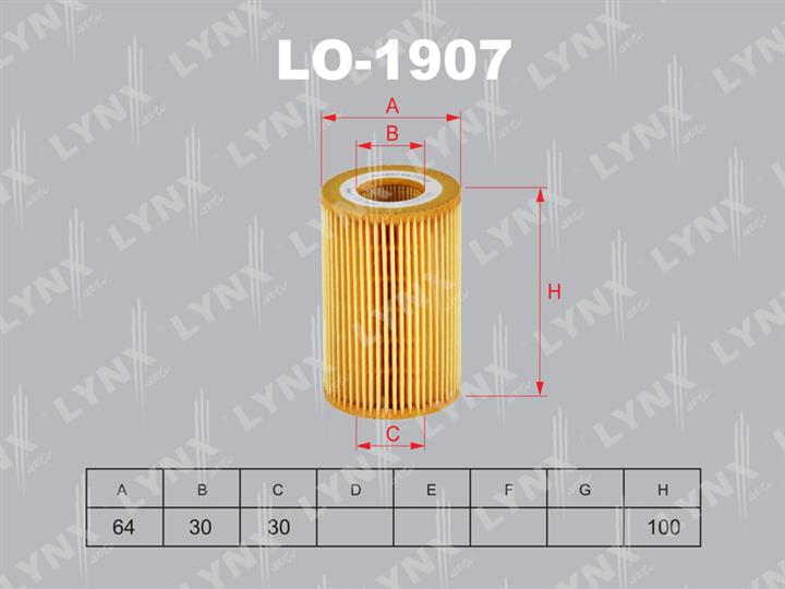 LYNXauto LO-1907 Oil Filter LO1907: Buy near me in Poland at 2407.PL - Good price!