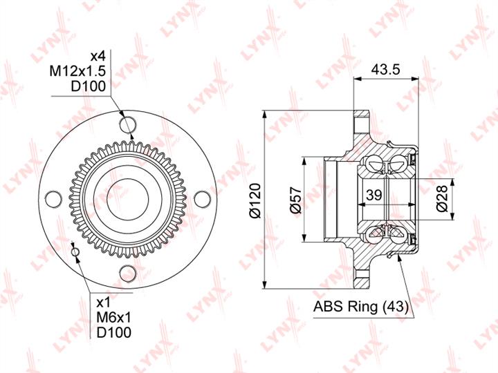 LYNXauto WH-1148 Wheel hub with rear bearing WH1148: Buy near me in Poland at 2407.PL - Good price!