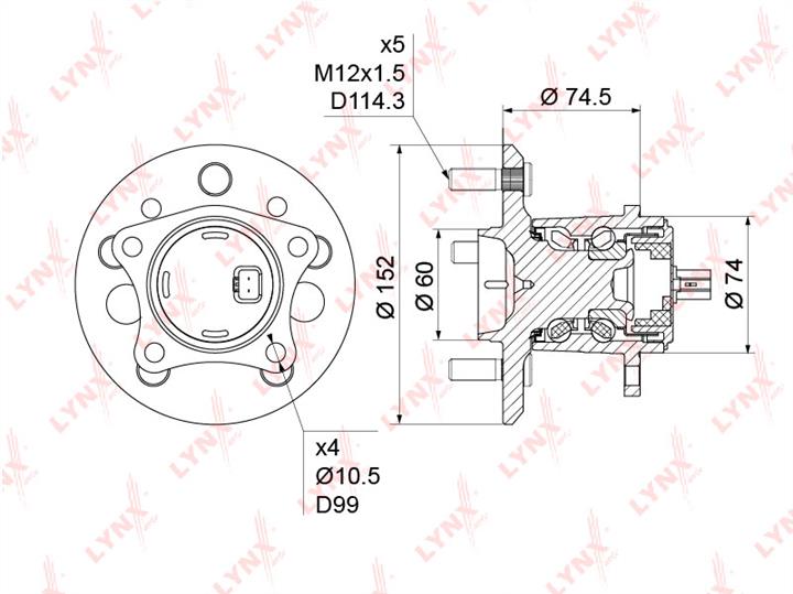 LYNXauto WH-1216 Wheel bearing kit WH1216: Buy near me in Poland at 2407.PL - Good price!