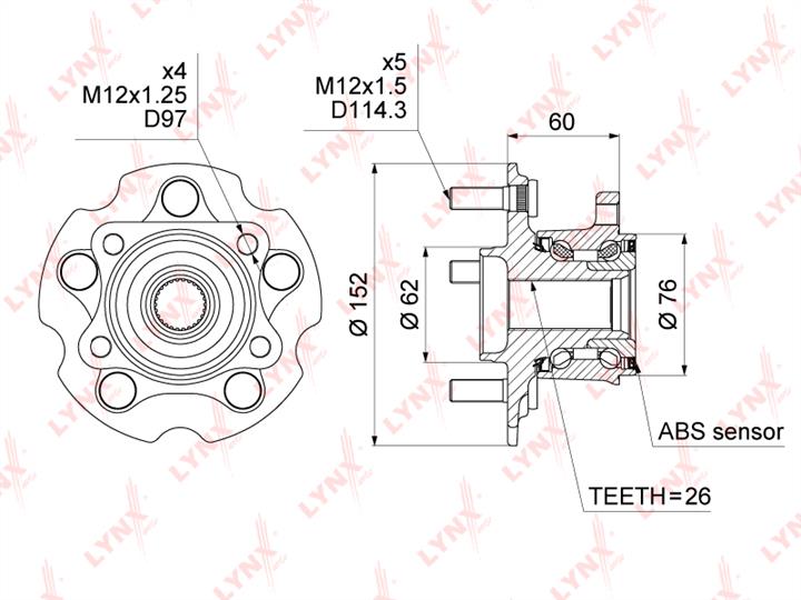LYNXauto WH-1034 Wheel bearing kit WH1034: Buy near me in Poland at 2407.PL - Good price!