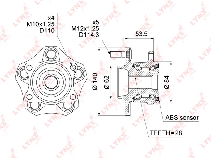 LYNXauto WH-1037 Wheel bearing kit WH1037: Buy near me at 2407.PL in Poland at an Affordable price!