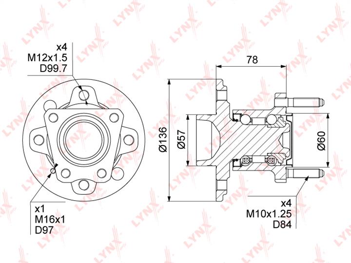 LYNXauto WH-1194 Wheel bearing kit WH1194: Buy near me in Poland at 2407.PL - Good price!
