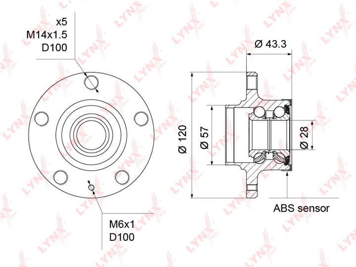 LYNXauto WH-1209 Wheel hub with rear bearing WH1209: Buy near me in Poland at 2407.PL - Good price!