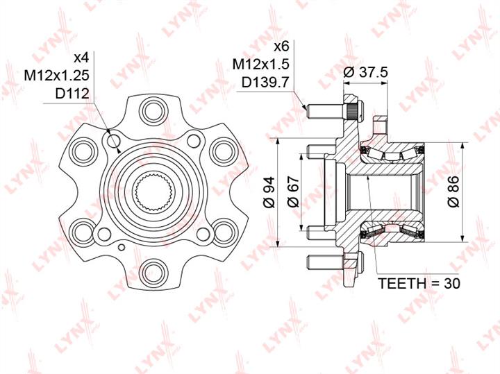 LYNXauto WH-1177 Wheel bearing kit WH1177: Buy near me in Poland at 2407.PL - Good price!